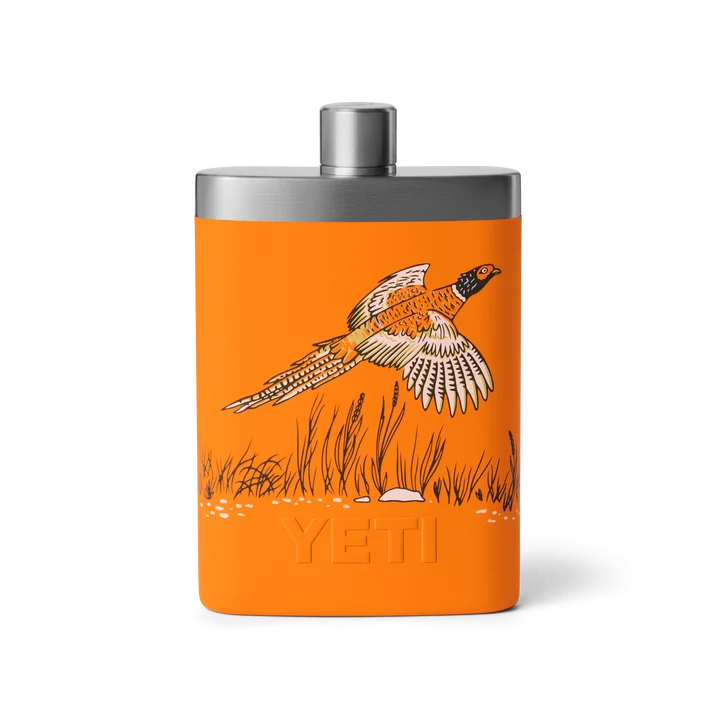 YETI Rambler Flask - Upland Bird King Crab Orange
