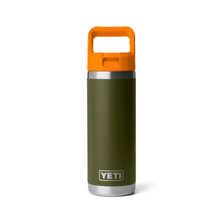 YETI Rambler 18oz (532ml) Flip-Straw Bottle - Olive/King Crab Orange