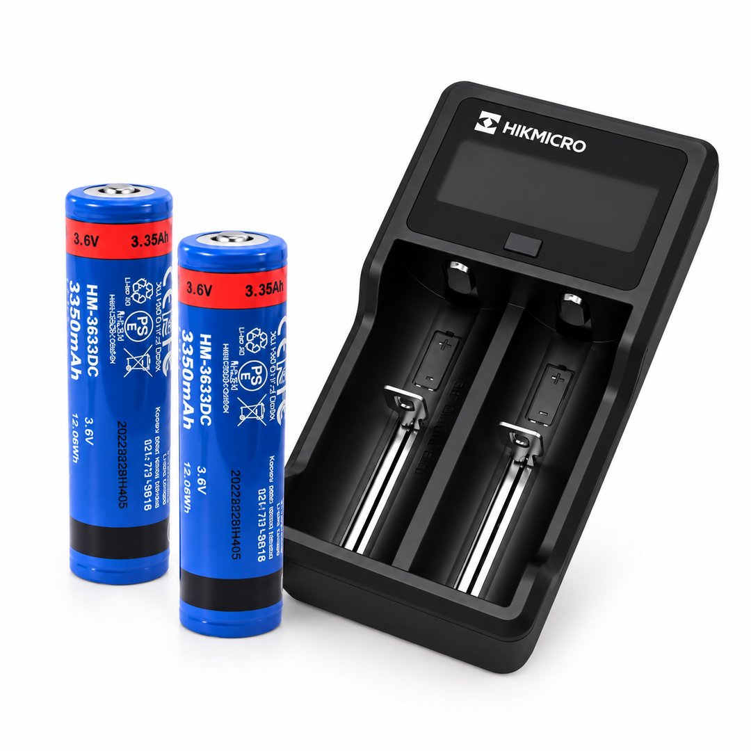HIKMICRO 18650 Rechargeable Battery &amp; Charger Bundle – 2 Batteries