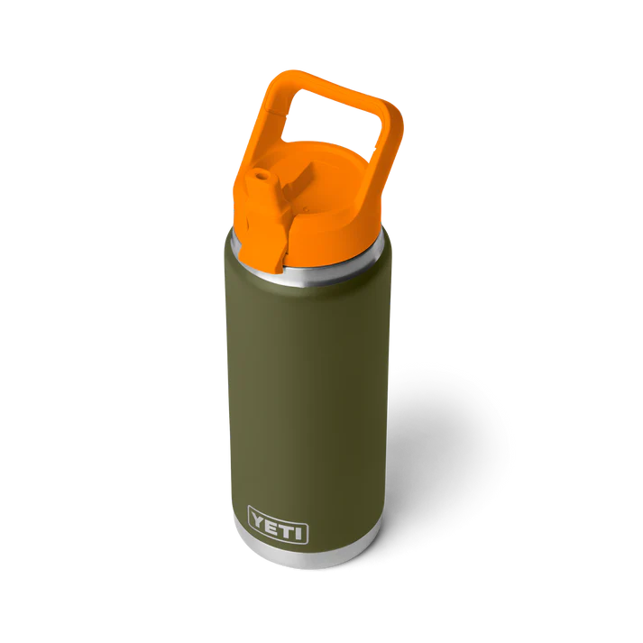 YETI Ramber 26oz (769ml) Flip-Straw Bottle - Olive/King Crab Orange