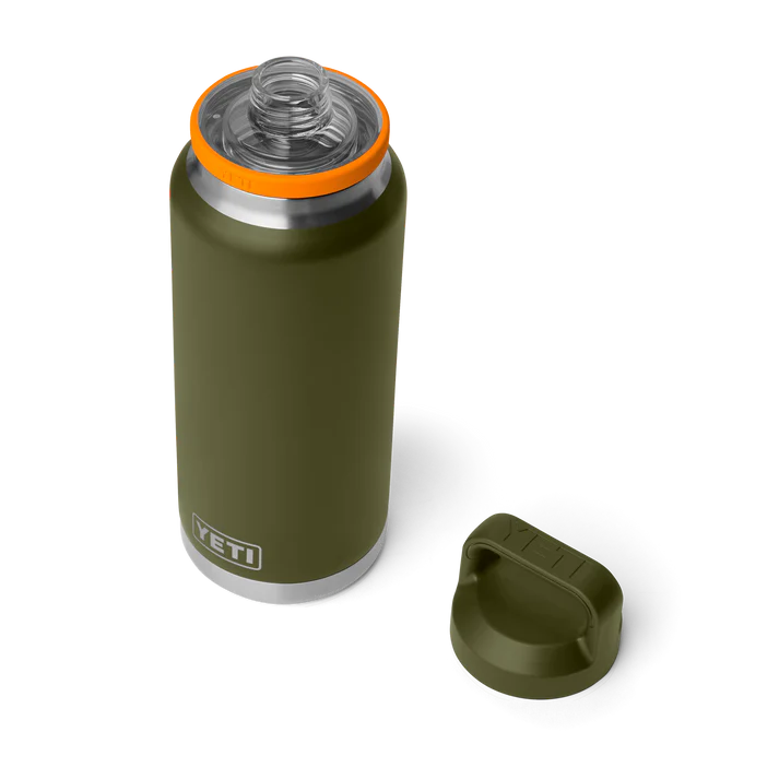 YETI Rambler 36oz (1L) Bottle - Olive/King Crab Orange