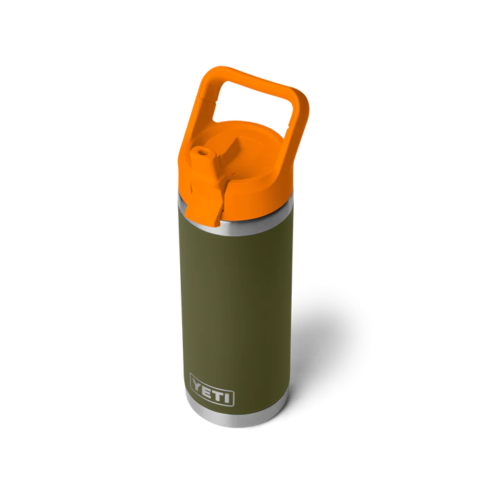 YETI Rambler 18oz (532ml) Flip-Straw Bottle - Olive/King Crab Orange