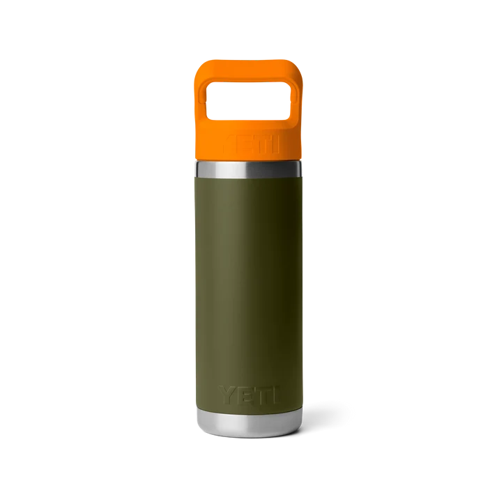 YETI Rambler 18oz (532ml) Flip-Straw Bottle - Olive/King Crab Orange