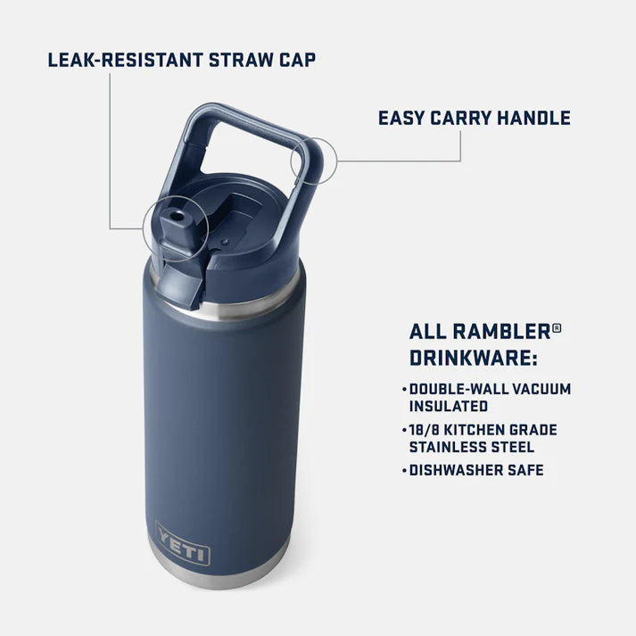 YETI Ramber 26oz (769ml) Flip-Straw Bottle - Olive/King Crab Orange