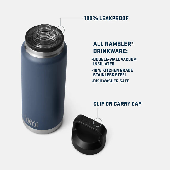 YETI Rambler 36oz (1L) Bottle - Olive/King Crab Orange