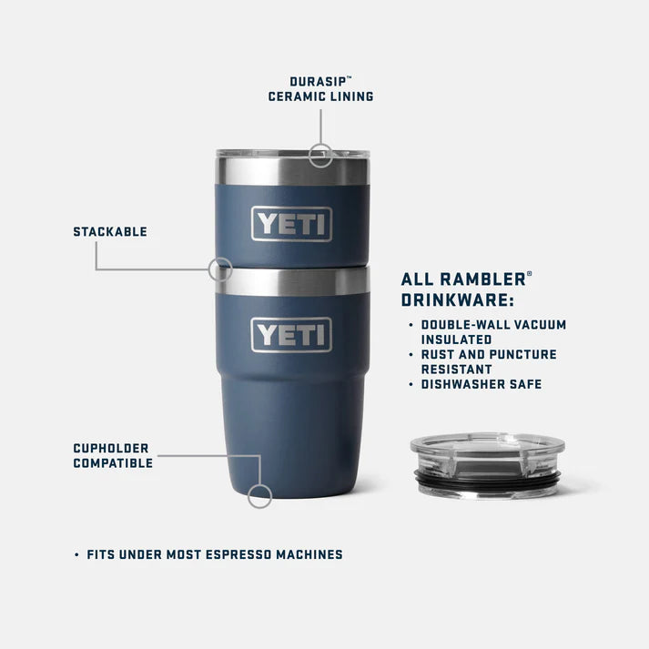YETI Rambler 8oz (236ml) Stackable Coffee Cup - Olive/King Crab Orange