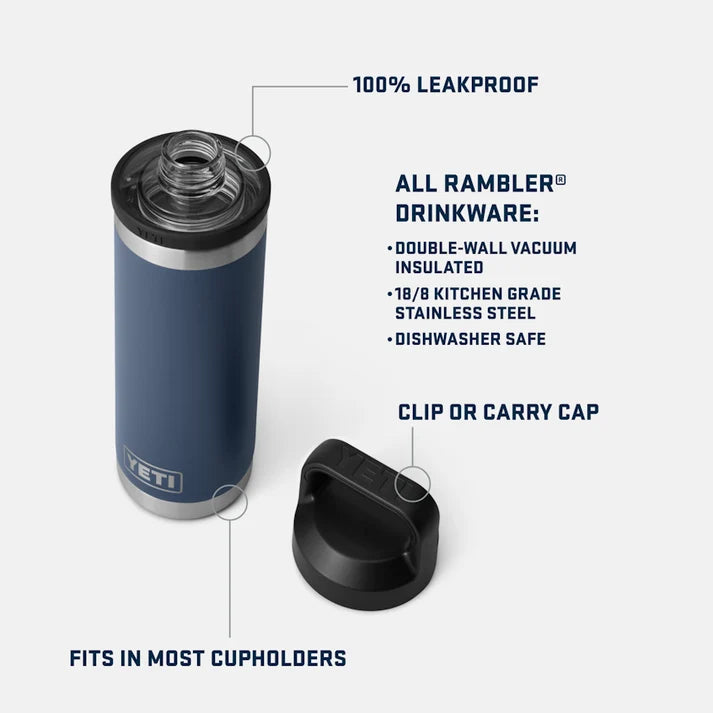 YETI Rambler 18oz (532ml) Bottle - Olive/King Crab Orange