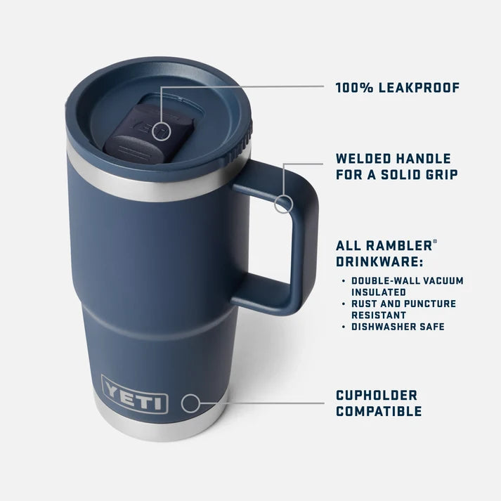 YETI Rambler 20oz (591ml) Travel Coffee Mug 2.0 - Olive/King Crab Orange