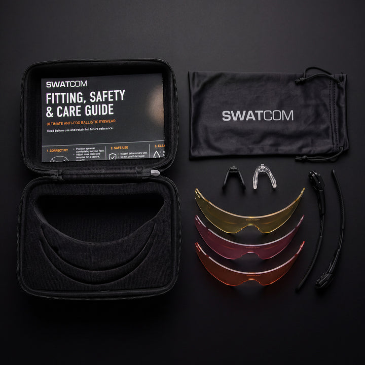 SWATCOM Ballistic Shooting Glasses Kit (3 Lenses)