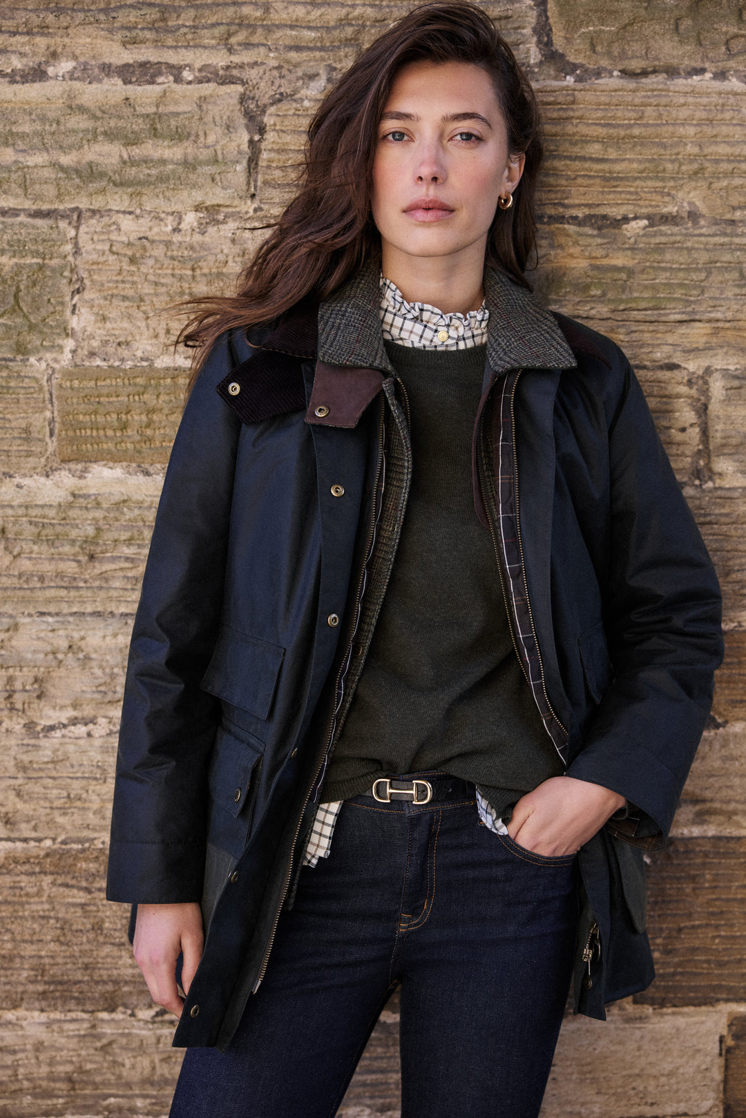 Barbour Modern Border Wax Jacket Sage/Classic