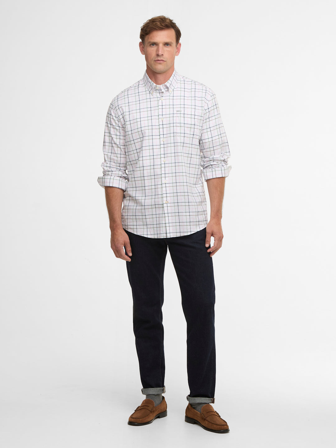 Barbour Caswell Tattersall Regular Shirt Pink