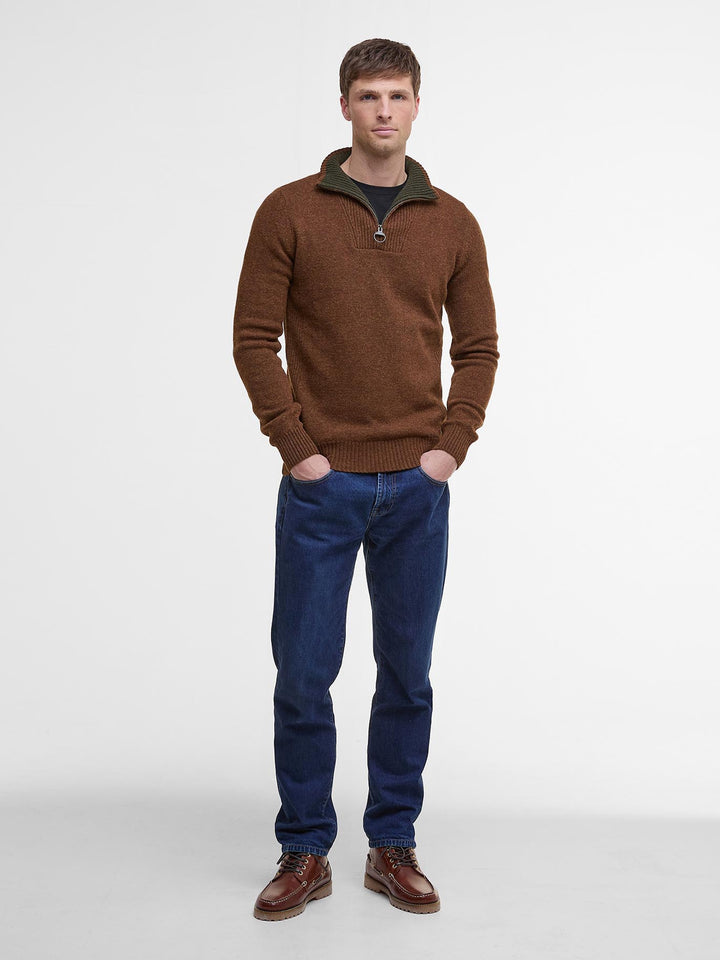 Barbour Nelson Essential Half Zip Dark Sand
