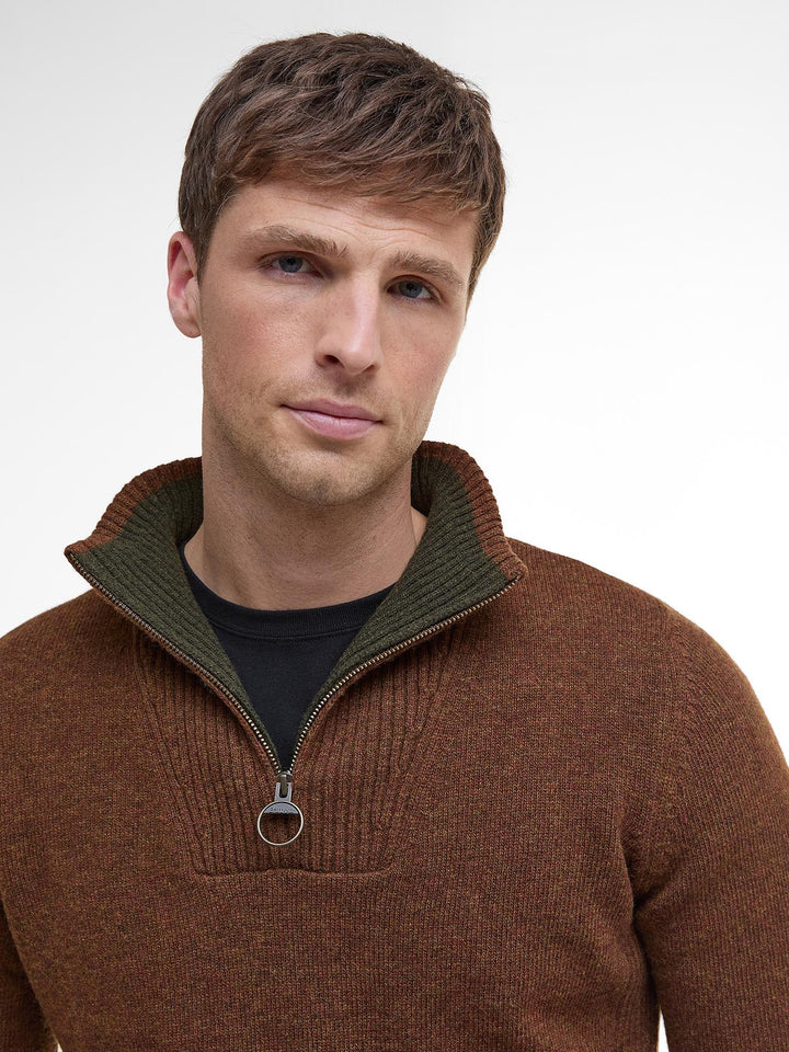 Barbour Nelson Essential Half Zip Dark Sand
