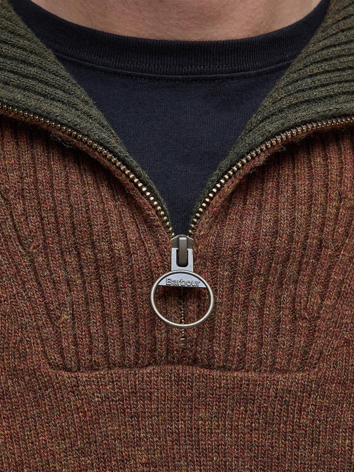 Barbour Nelson Essential Half Zip Dark Sand