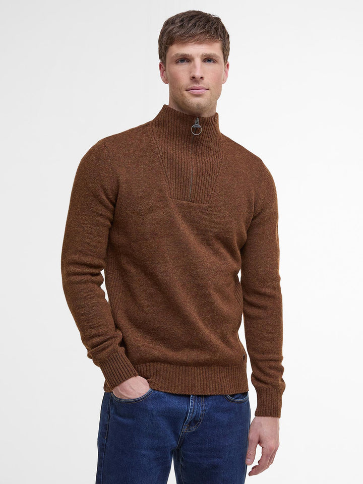 Barbour Nelson Essential Half Zip Dark Sand