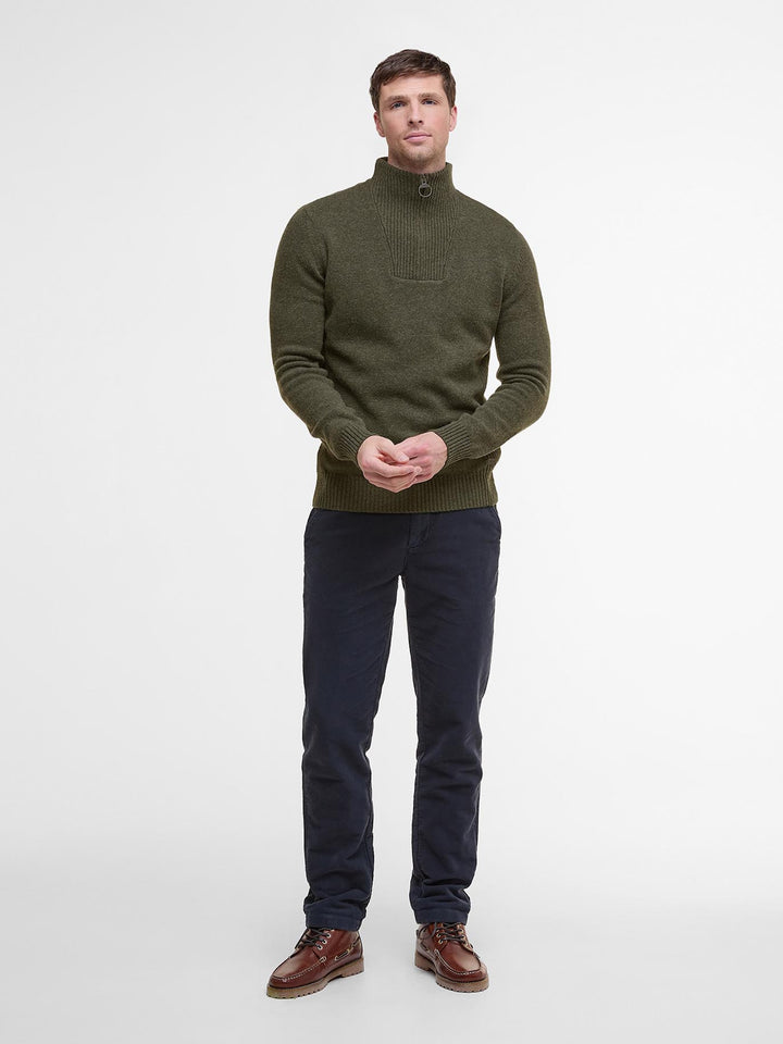 Barbour Nelson Essential Half Zip Jumper Seaweed