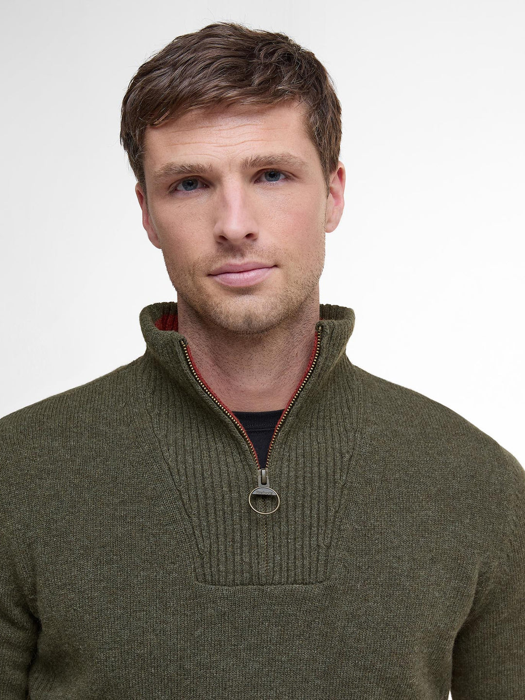 Barbour Nelson Essential Half Zip Jumper Seaweed