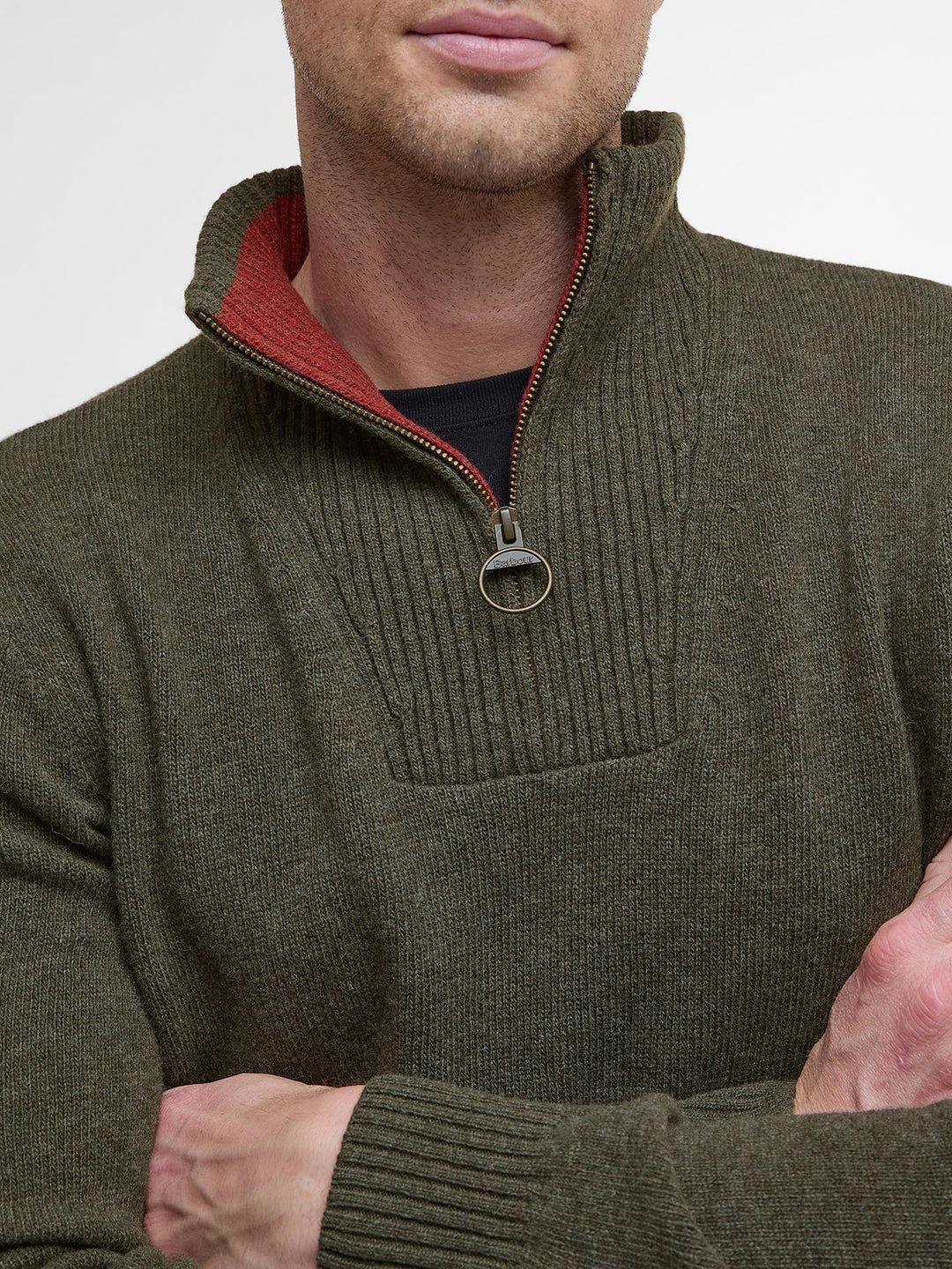 Barbour Nelson Essential Half Zip Jumper Seaweed