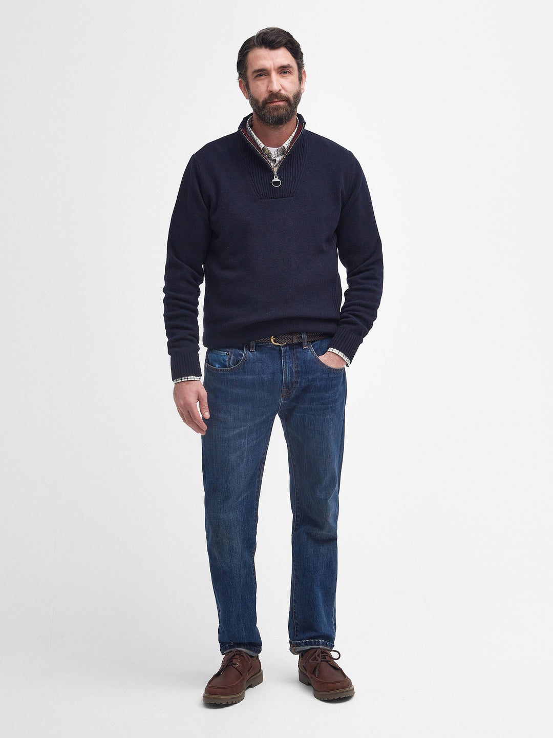 Barbour Nelson Essential Half Zip Jumper Navy