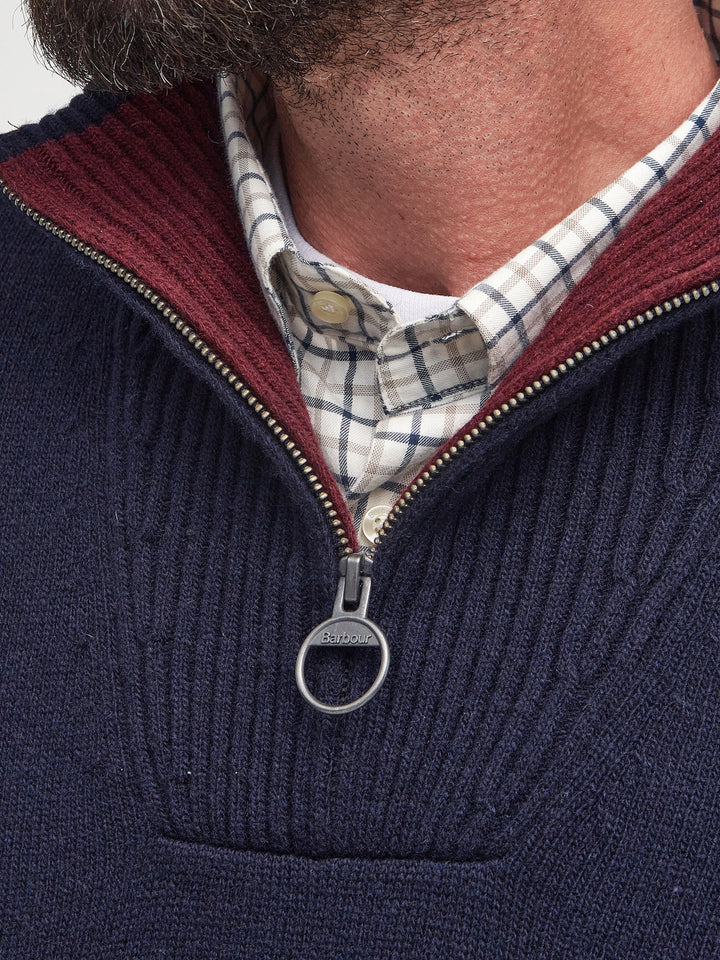 Barbour Nelson Essential Half Zip Jumper Navy