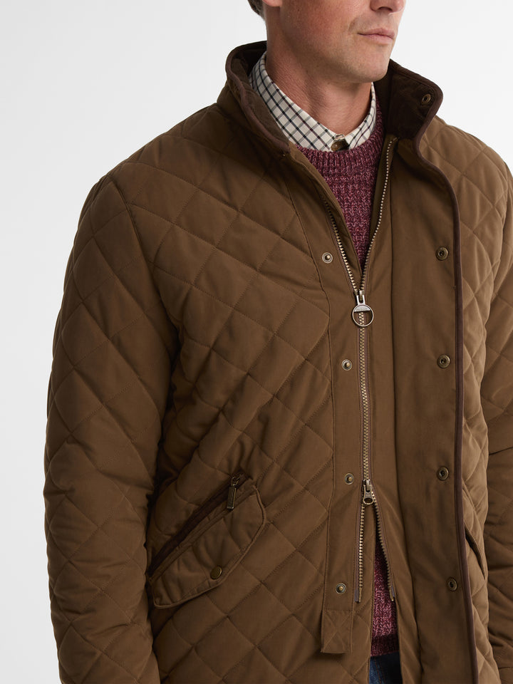 Barbour Waterproof Shoveler Quilted Jacket Dark Sand