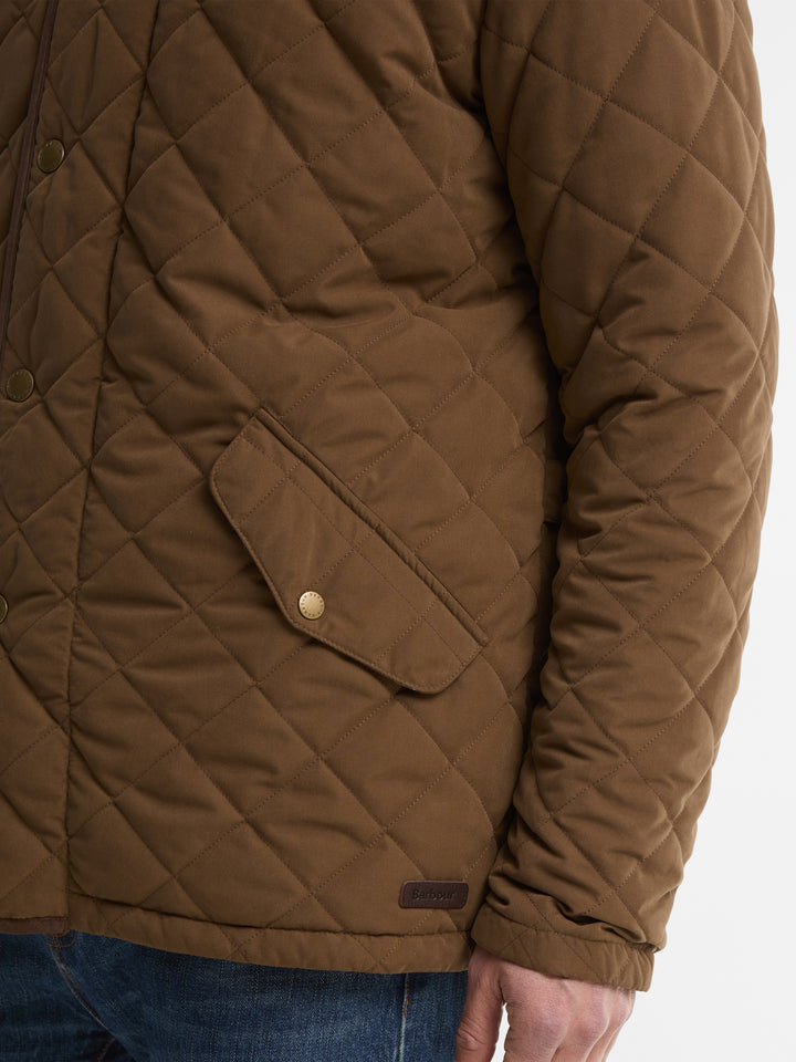 Barbour Waterproof Shoveler Quilted Jacket Dark Sand