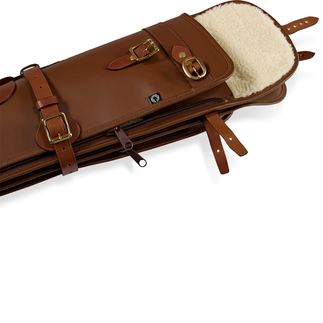 Croots Byland Leather Double Shotgun Slip With Flap And Zip