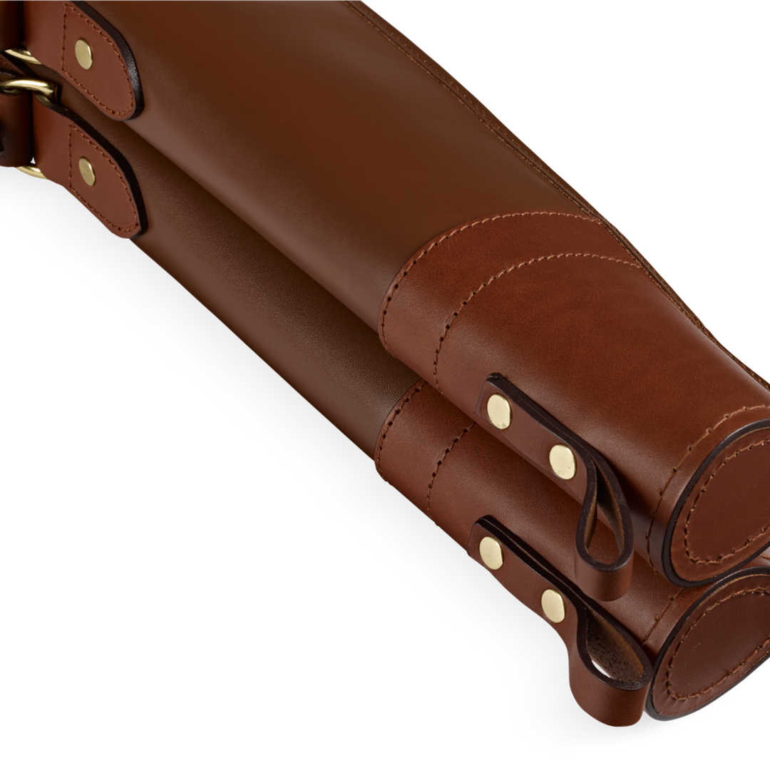 Croots Byland Leather Double Shotgun Slip With Flap And Zip