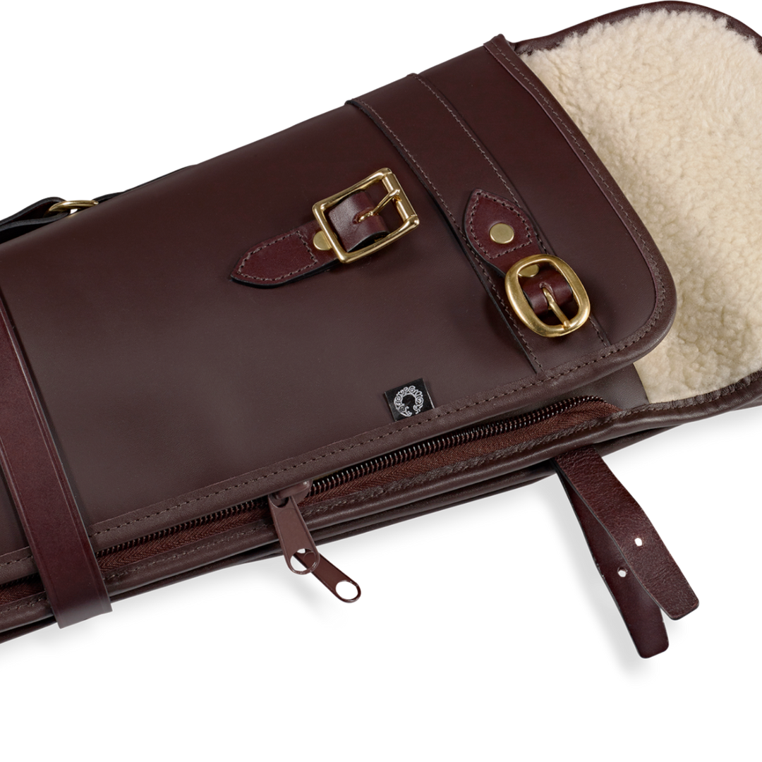 Croots Byland Leather Double Shotgun Slip With Flap And Zip