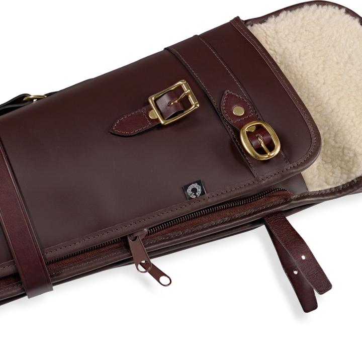 Croots Byland Leather Double Shotgun Slip With Flap And Zip