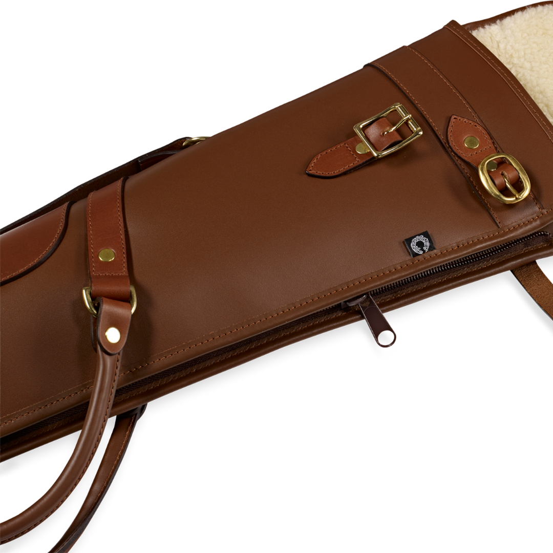 Croots Byland Leather Shotgun Slip With Flap, Zip And Carry Handles