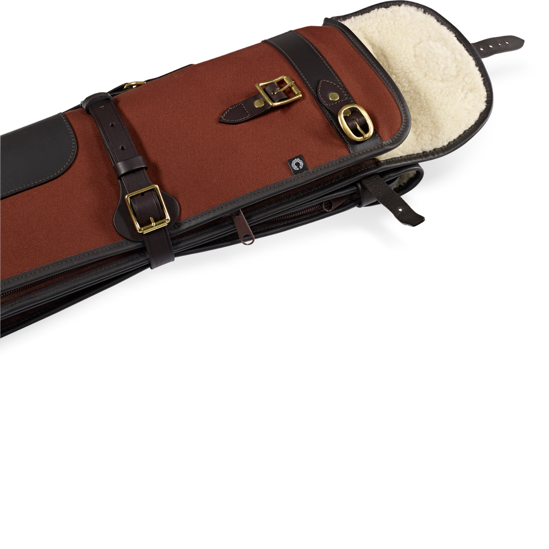 Croots Rosedale Canvas Double Shotgun Slip With Flap And Zip