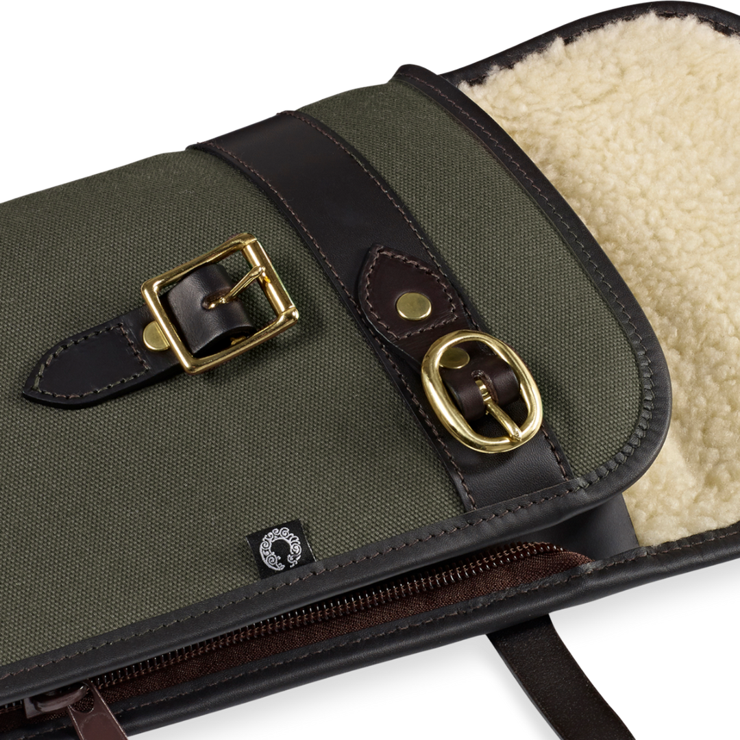 Croots Rosedale Canvas Double Shotgun Slip With Flap And Zip