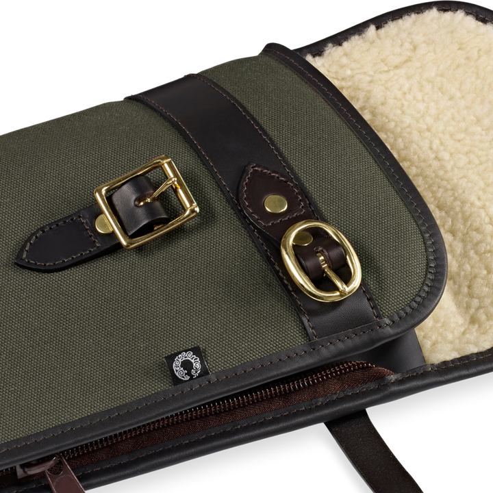 Croots Rosedale Canvas Double Shotgun Slip With Flap And Zip
