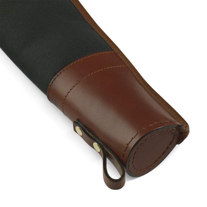 Croots Rosedale Canvas Shotgun Slip With Flap And Zip (Loden Green With Tan Leather)