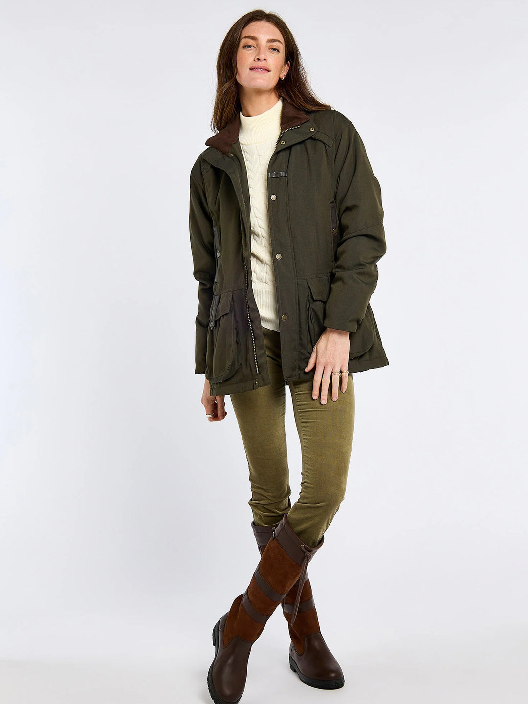 Dubarry Womens Sherwood Waterproof Utility Jacket Olive