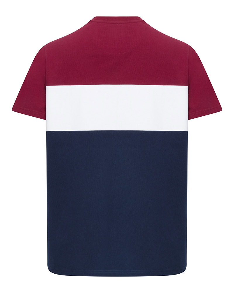 Hoggs of Fife Dalbeattie Colour Block T-Shirt - Burgundy