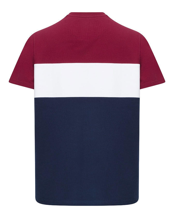 Hoggs of Fife Dalbeattie Colour Block T-Shirt - Burgundy