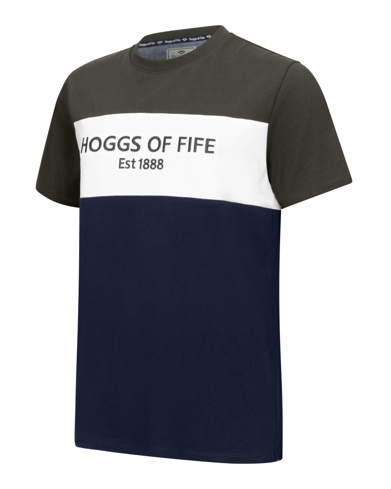Hoggs of Fife Dalbeattie Colour Block T-Shirt - Forest Green