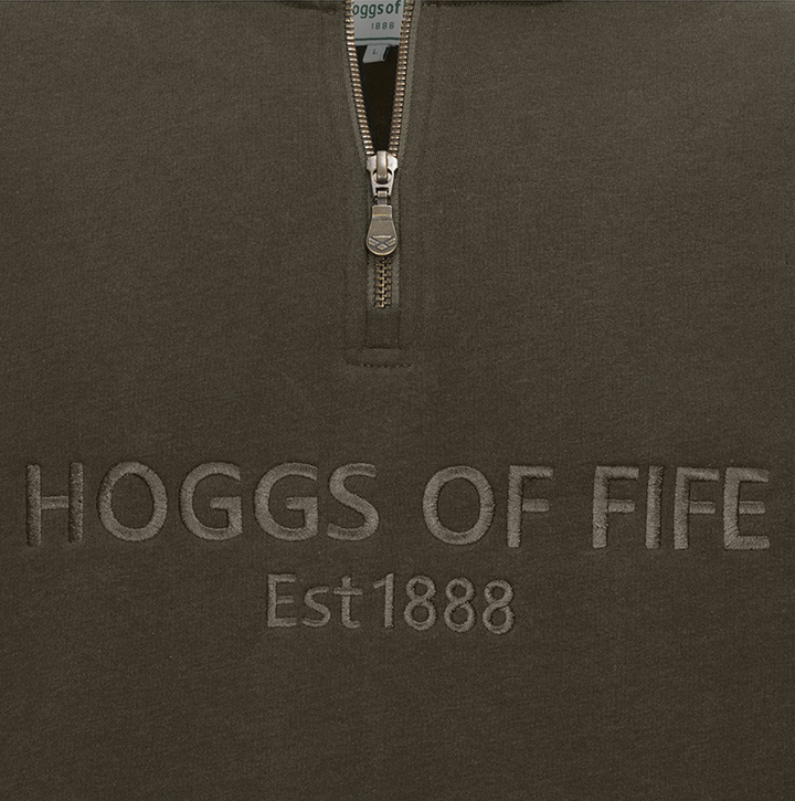 Hoggs of Fife Galloway 1888 1/4 Zip Sweatshirt - Forest Green