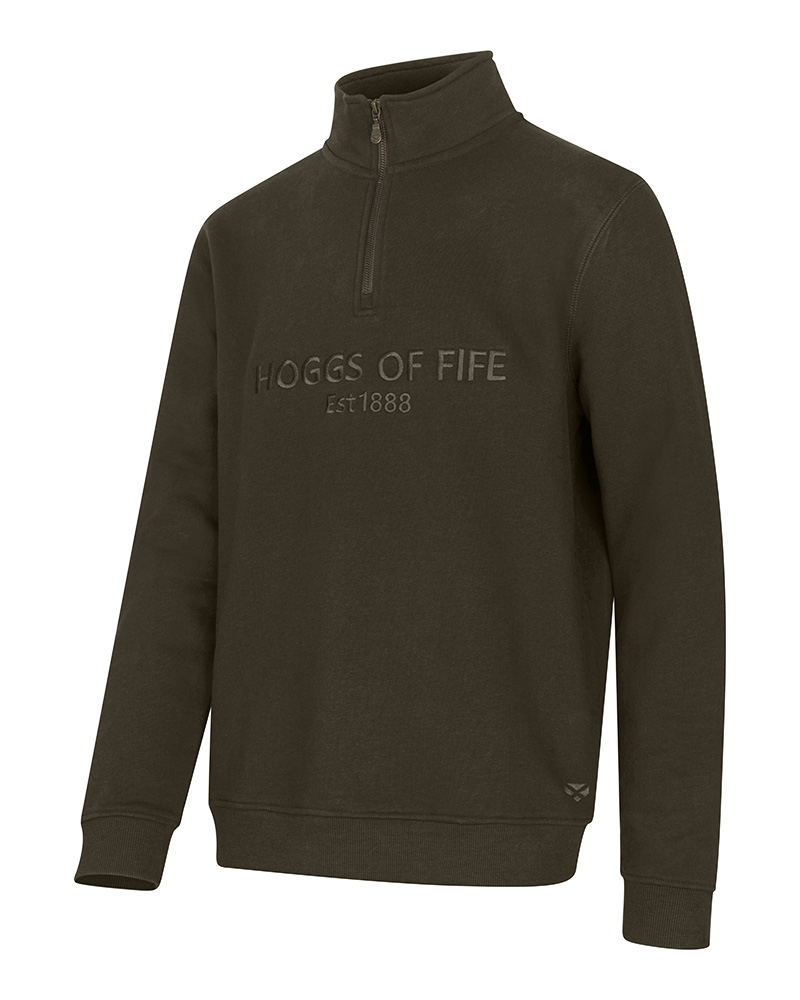 Hoggs of Fife Galloway 1888 1/4 Zip Sweatshirt - Forest Green
