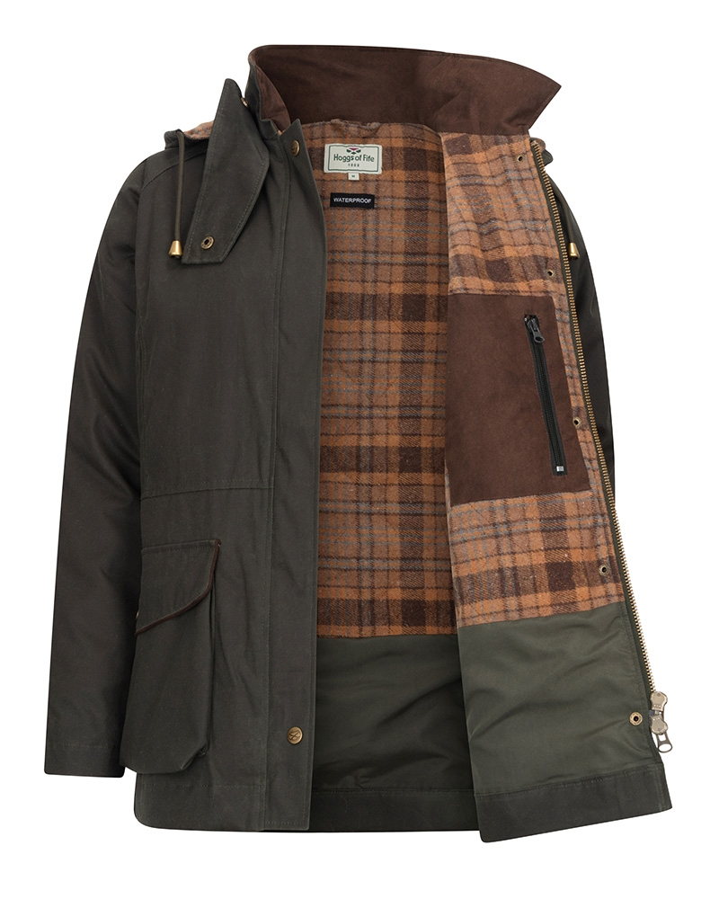 Hoggs Of Fife Kelso Waterproof Ladies Wax Jacket Olive