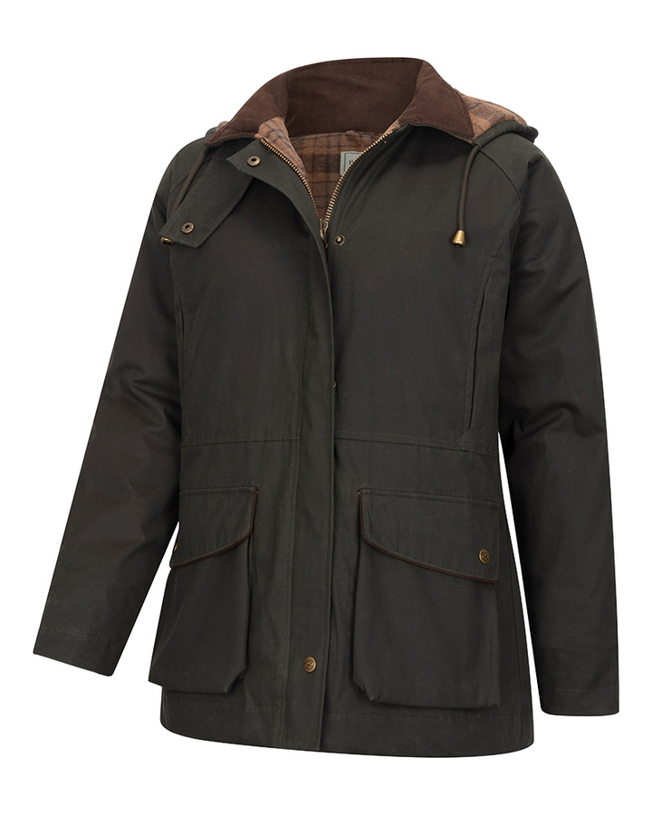 Hoggs Of Fife Kelso Waterproof Ladies Wax Jacket Olive
