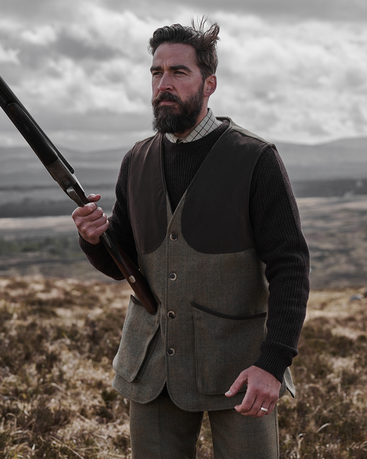 Hoggs of Fife Kinloch Technical Tweed Field Waistcoat Autumn Bracken