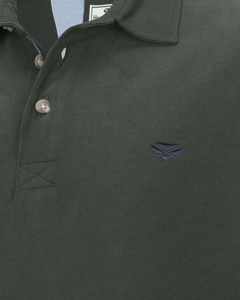 Hoggs of Fife Moffat Long Sleeve Rugby Shirt - Forest Green