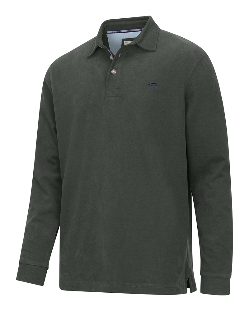 Hoggs of Fife Moffat Long Sleeve Rugby Shirt - Forest Green