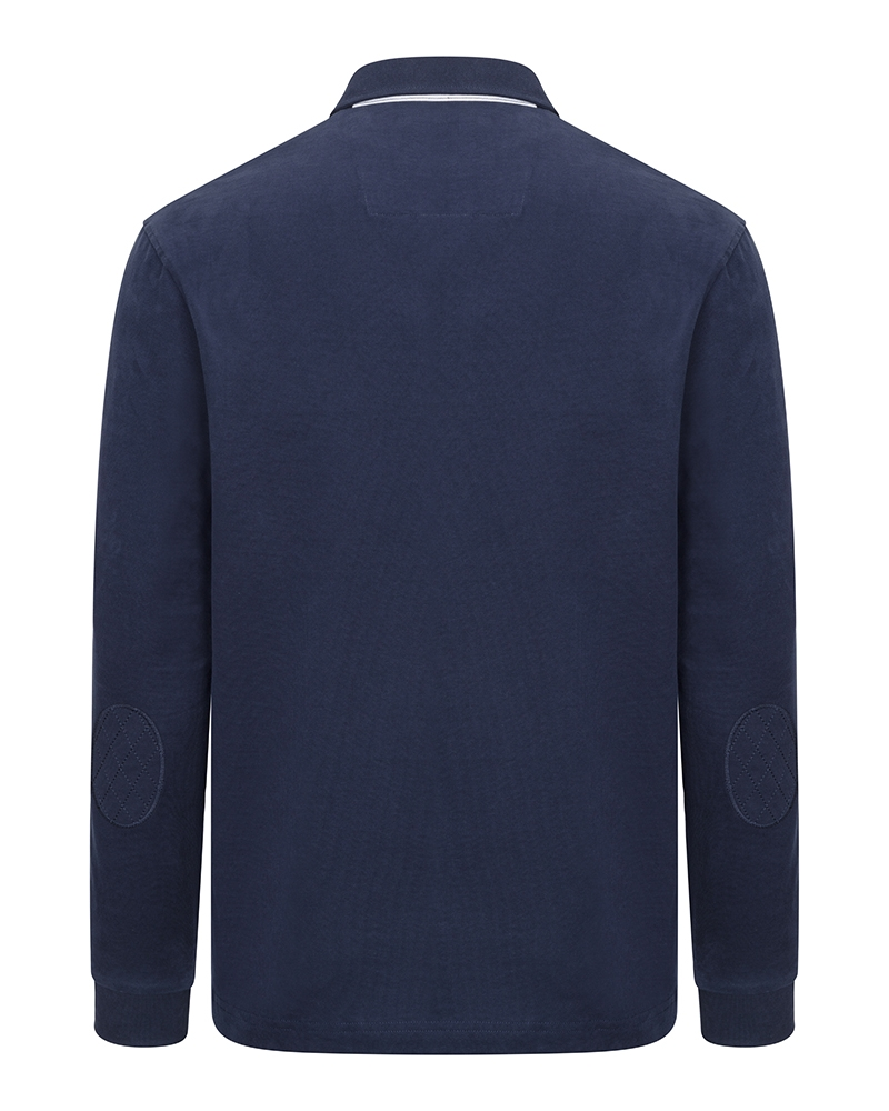 Hoggs of Fife Moffat Long Sleeve Rugby Shirt - Navy