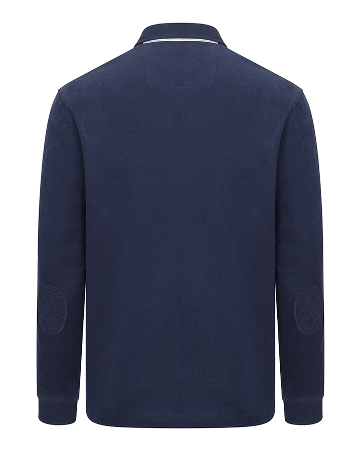 Hoggs of Fife Moffat Long Sleeve Rugby Shirt - Navy