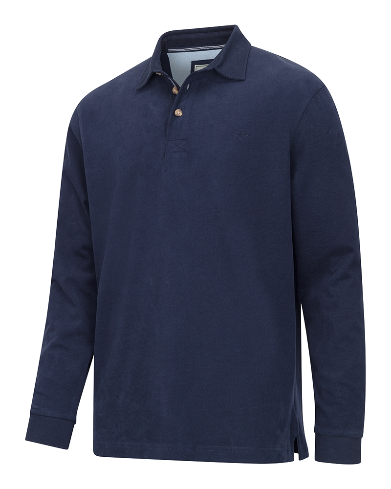 Hoggs of Fife Moffat Long Sleeve Rugby Shirt - Navy