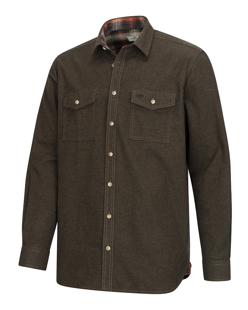 Hoggs of Fife Moy Moleskin Shirt - Loden Marl